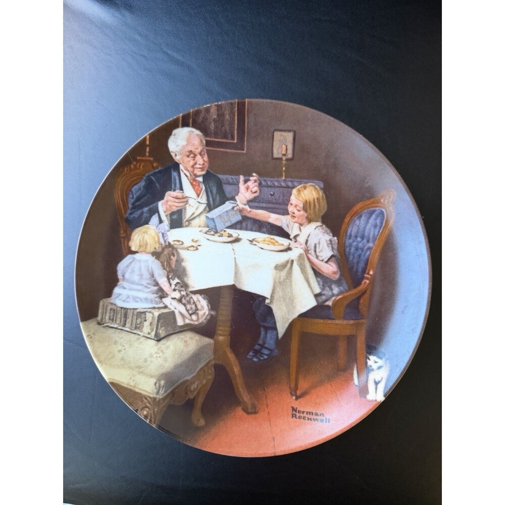 Norman Rockwell “The Gourmet” Knowles Plate Rockwell Heritage Ltd Ed 1985